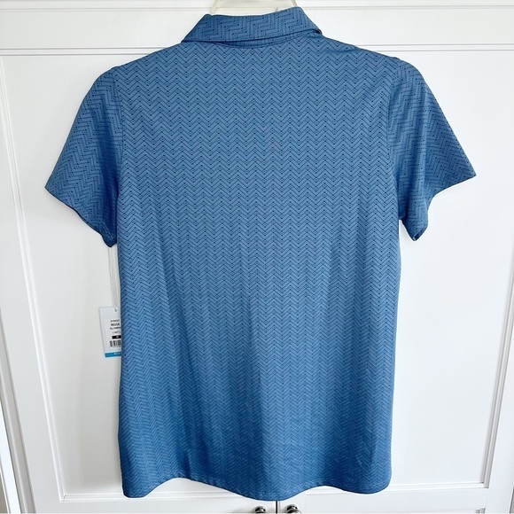 New! Haus of Grey Blue Golf Polo 2 Button Becca Olympic Medium - Picture 3 of 11